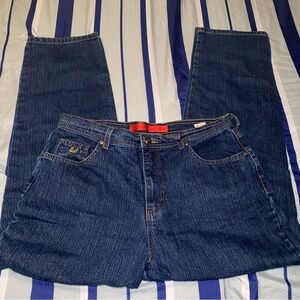 Dark Wash Straight Leg Denim Jeans